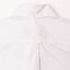 The back of the white oxford button down shirt with a locker loop and a white buttoned collar.