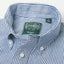 The button down collar on the Blue Stripe Seersucker Short Sleeve shirt.