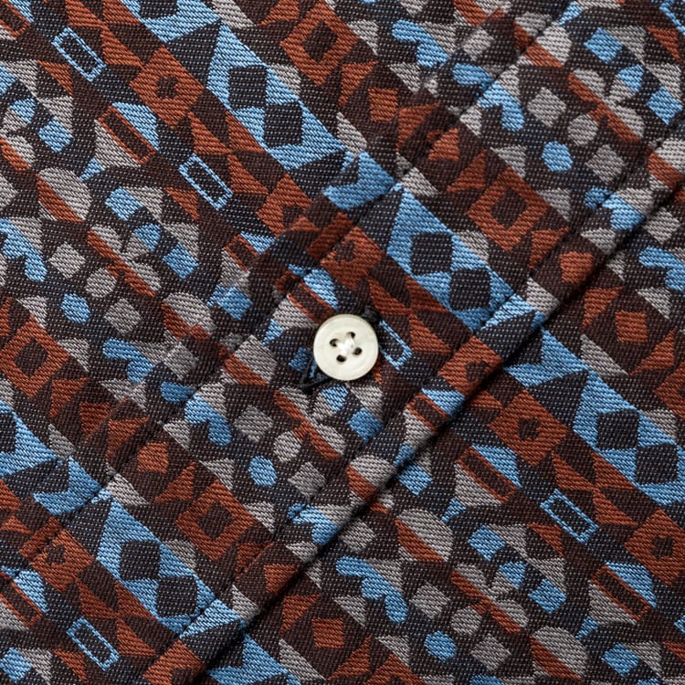 Alexander Girard Sepia & Silver Woven Brocade